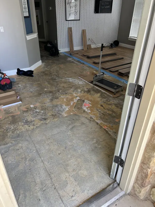 Subfloor prepared and levelled before new flooring goes down