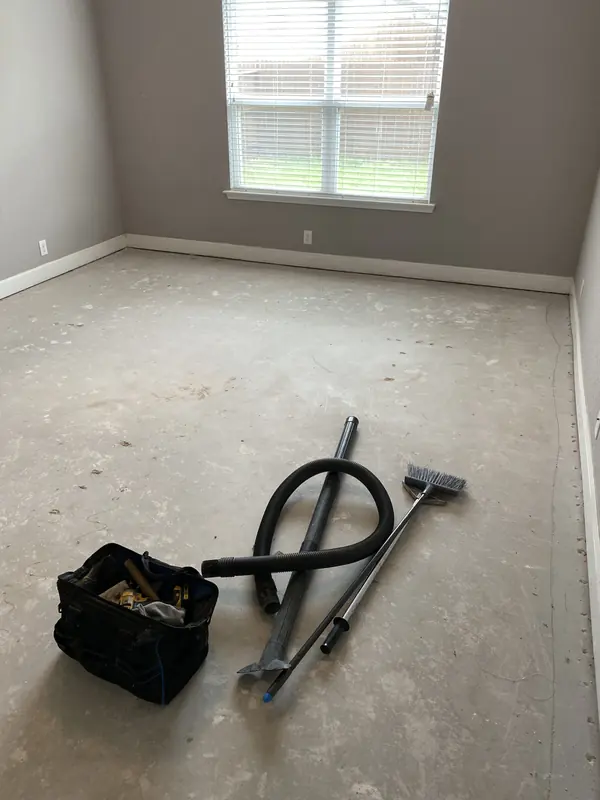 Floor prepped and vacuumed clean ahead of installation