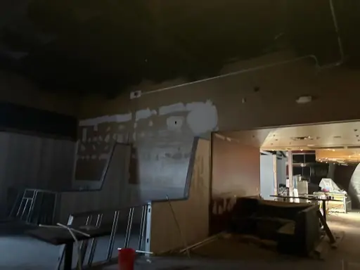 Commercial interior stripped back to structure during renovation
